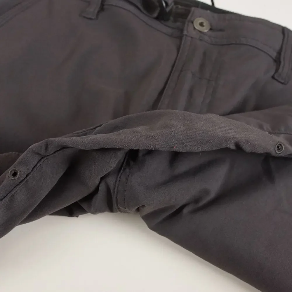 Prana Stretch Zion Gray Roll Up Cargo Pants Mens Sz 35 x 30